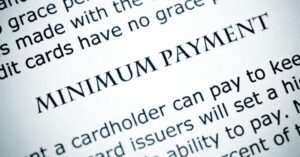 (minimum payment written on a credit card contract)