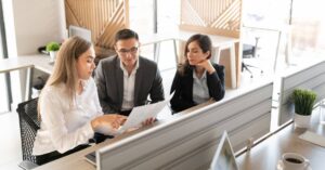 lawyers looking at papers