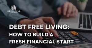 Person celebrating financial freedom with family